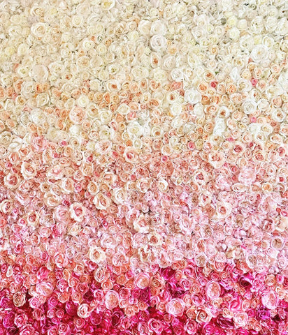 The pink ombre flower wall