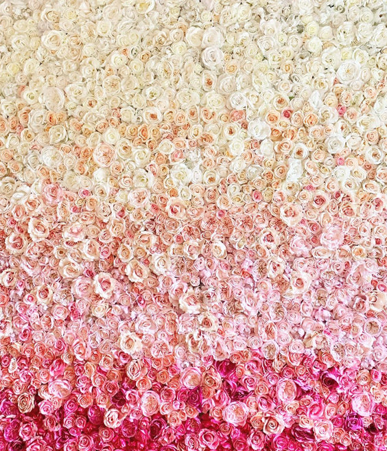 The pink ombre flower wall