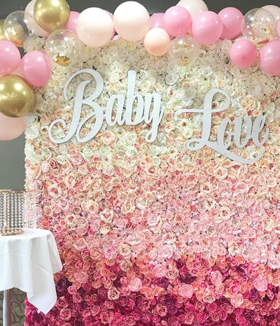 The pink ombre flower wall image 3