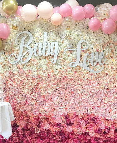 The Pink Ombre Flower Wall